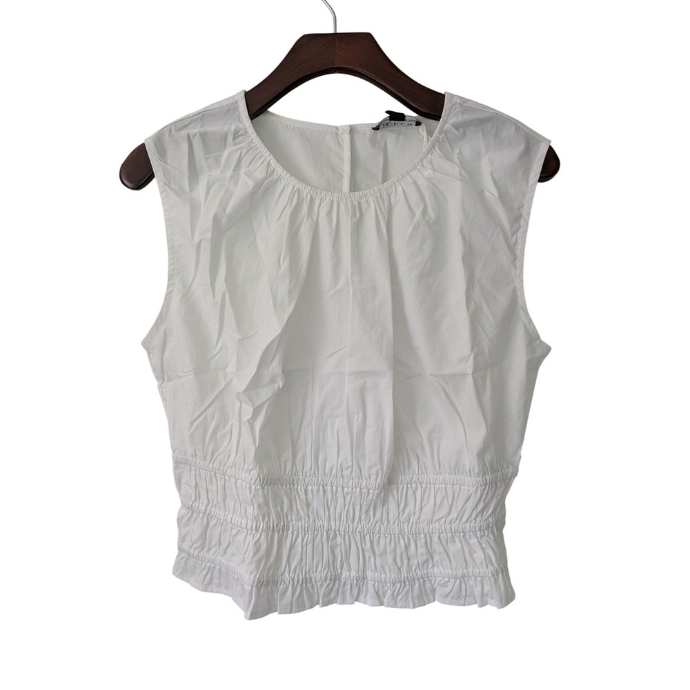 J. Crew Hyacinth Top in Cotton Poplin Size S White NWT $79 CI549